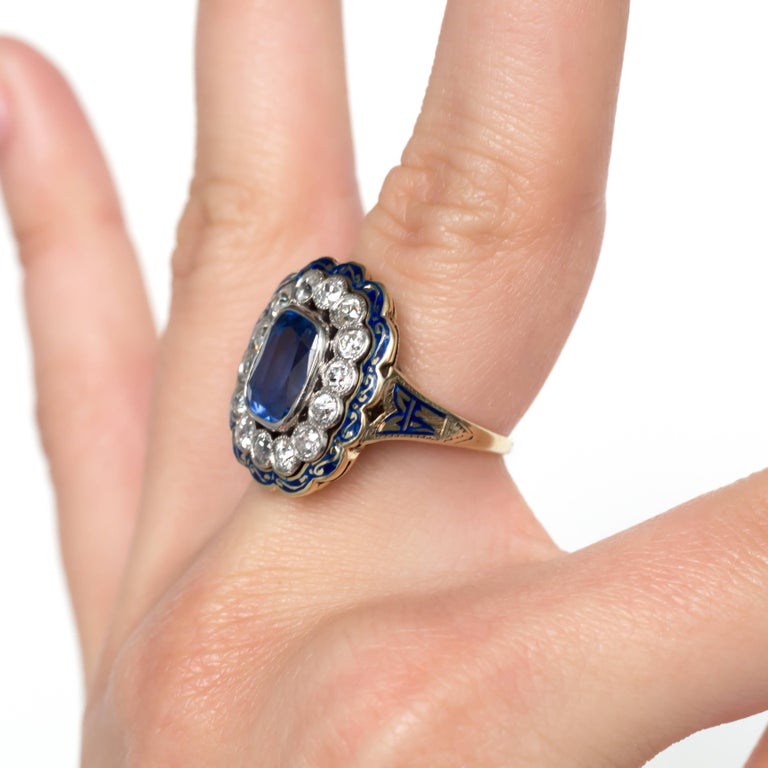 GIA Certified 2.90 Carat Sapphire Yellow Gold Engagement ...