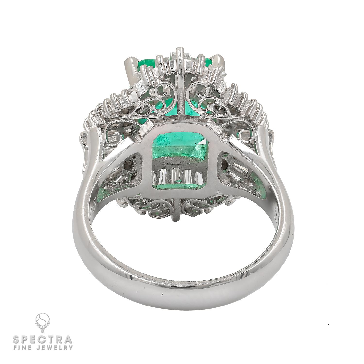 Contemporaneo Anello cocktail con diamante smeraldo colombiano certificato GIA da 2.92 carati