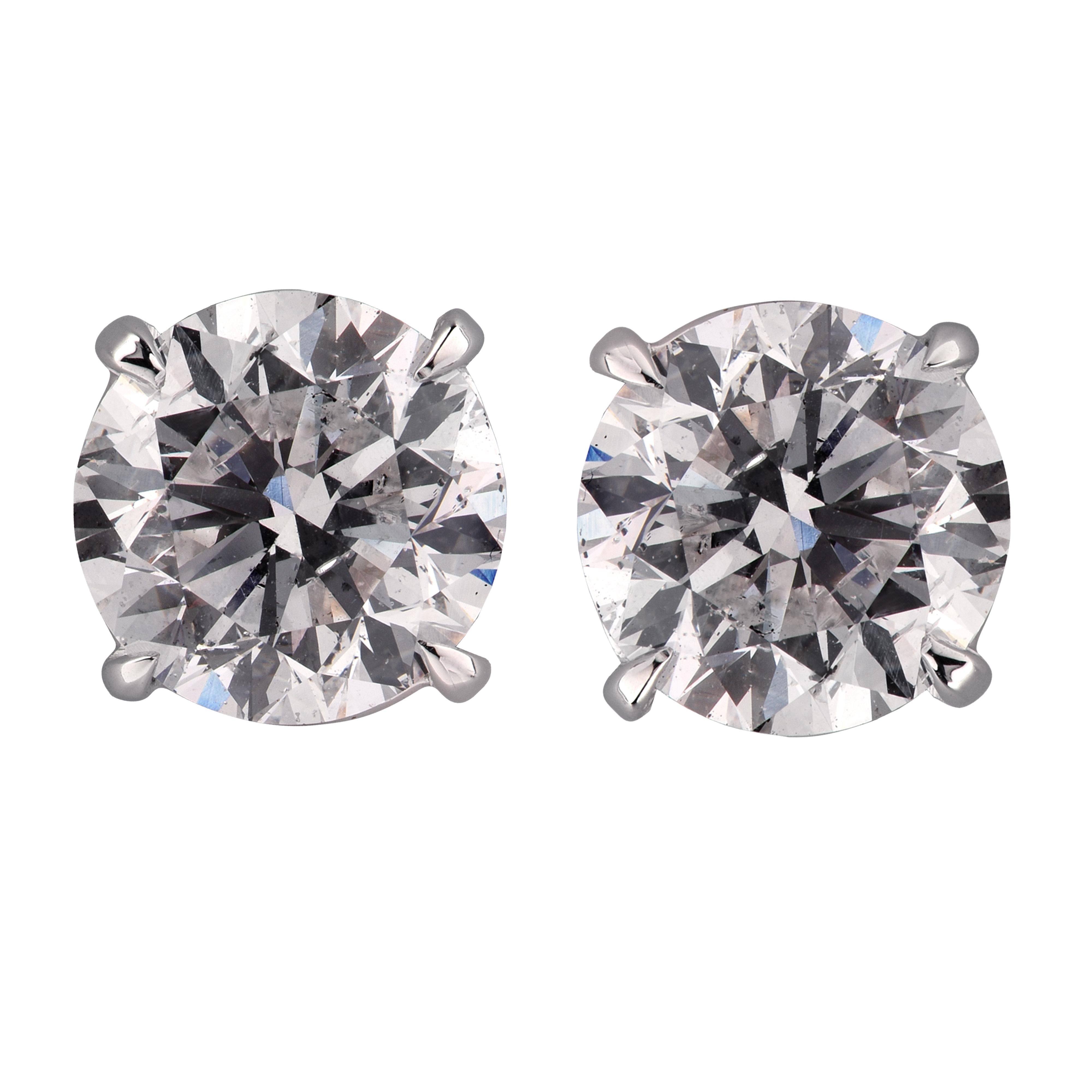 Vivid Diamonds GIA Certified 2.92 Carat Diamond Stud Earrings im Zustand „Neu“ in Miami, FL