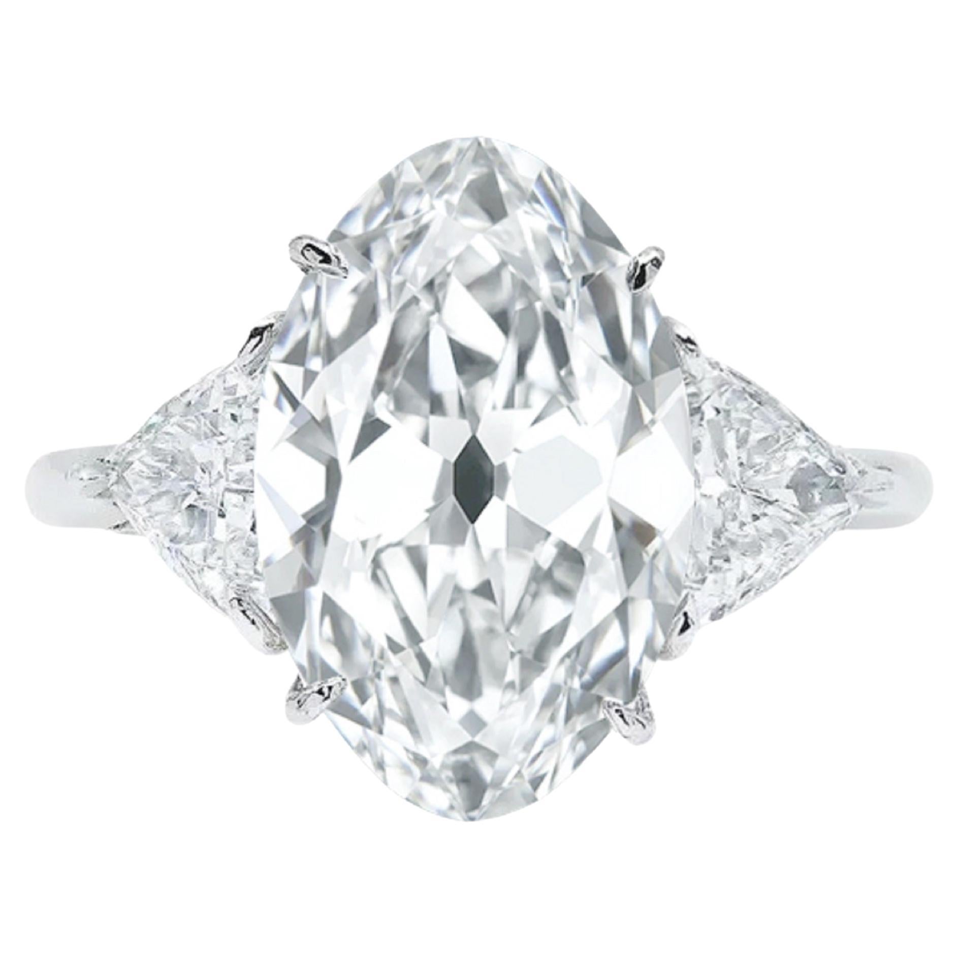 GIA Certified 2.92 Carat MovalCut Diamond Platinum Ring For Sale