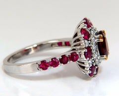 GIA Certified 2.92 Carat Natural Ruby Diamond Ring 14 Karat Cluster Prime*