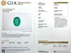 Émeraude naturelle de couleur vert vif, certifiée par le GIA, de 2,92 ct, taille ovale, 11 x 8,4 mm, contenant une quantité mineure d'huile