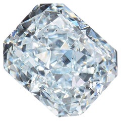 GIA Certified 2.90 Fancy Greenish Blue Radiant Cut Diamond