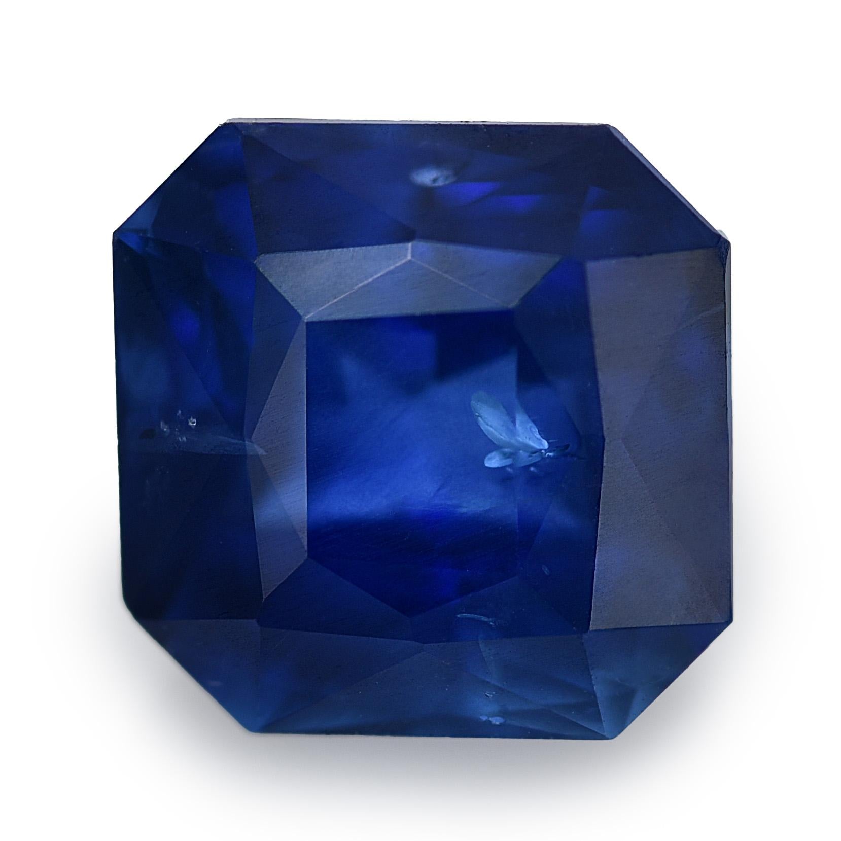 Women's or Men's GIA Certified 2.95 Carats Blue Sapphire For Sale