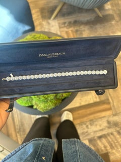 GIA Certified 29.50 Carat Platinum Round Diamond Tennis Bracelet