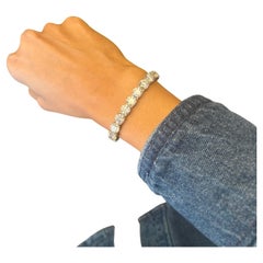 GIA Certified 29.50 Carat Platinum Round Diamond Tennis Bracelet