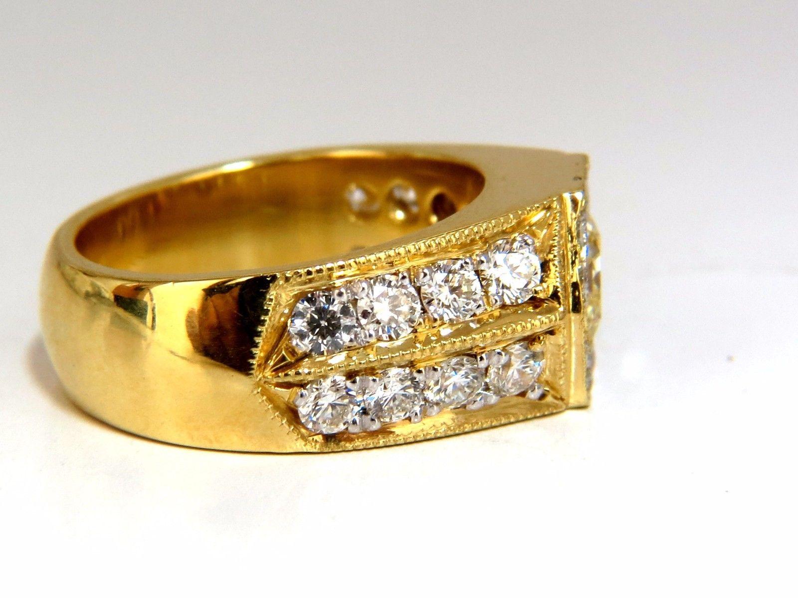 GIA-zertifizierter 2,95 Karat natürlicher gelber Fancy-Diamanten Herrenring 18kt Sechseckiger Deckel im Zustand „Neu“ im Angebot in New York, NY