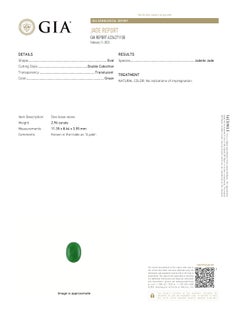 GIA Certified 2.96ct Oval Natural Jadeite Jade