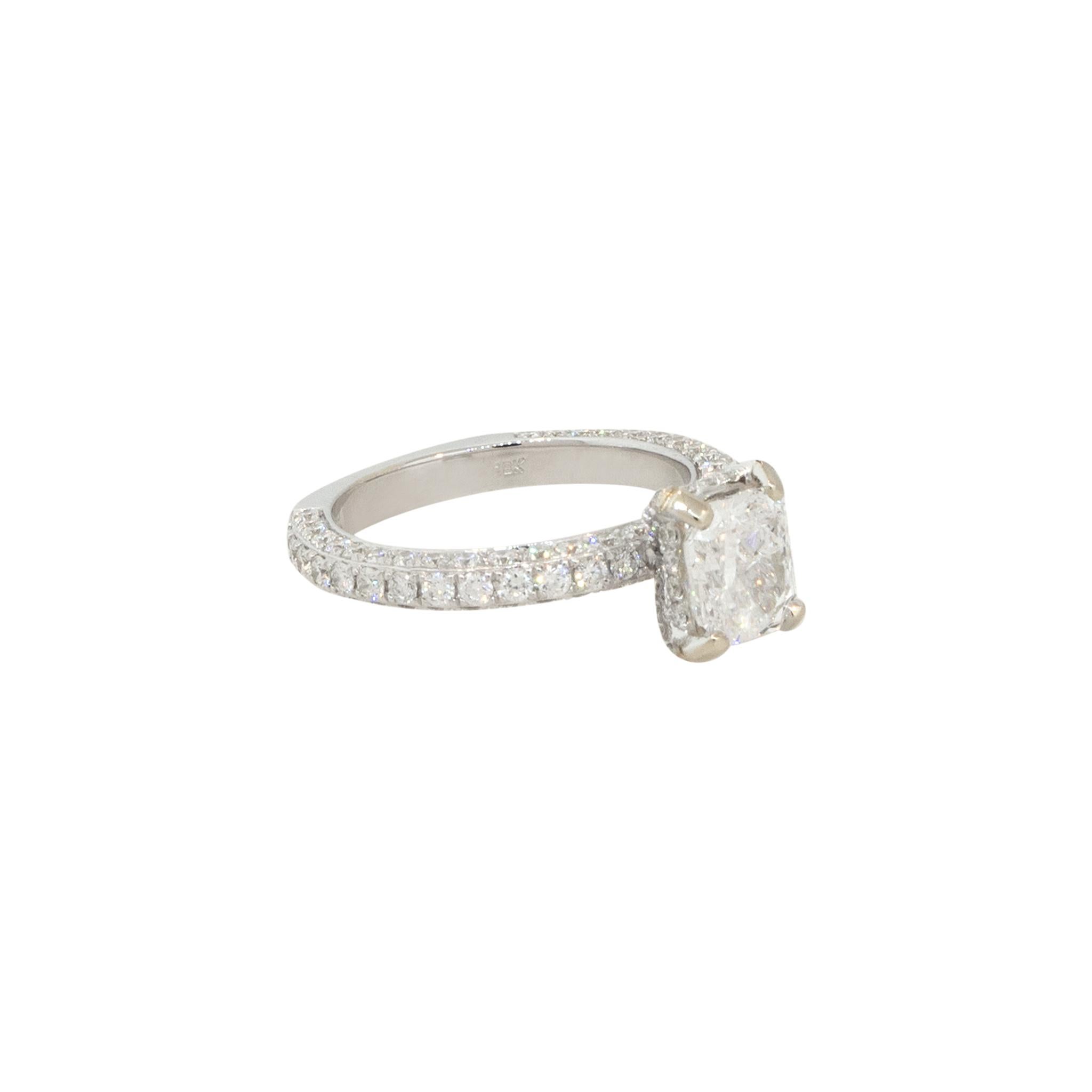 Women's GIA Certified 2.97 Carat Radiant Cut Diamond Engagement Ring 18 Karat in Stock