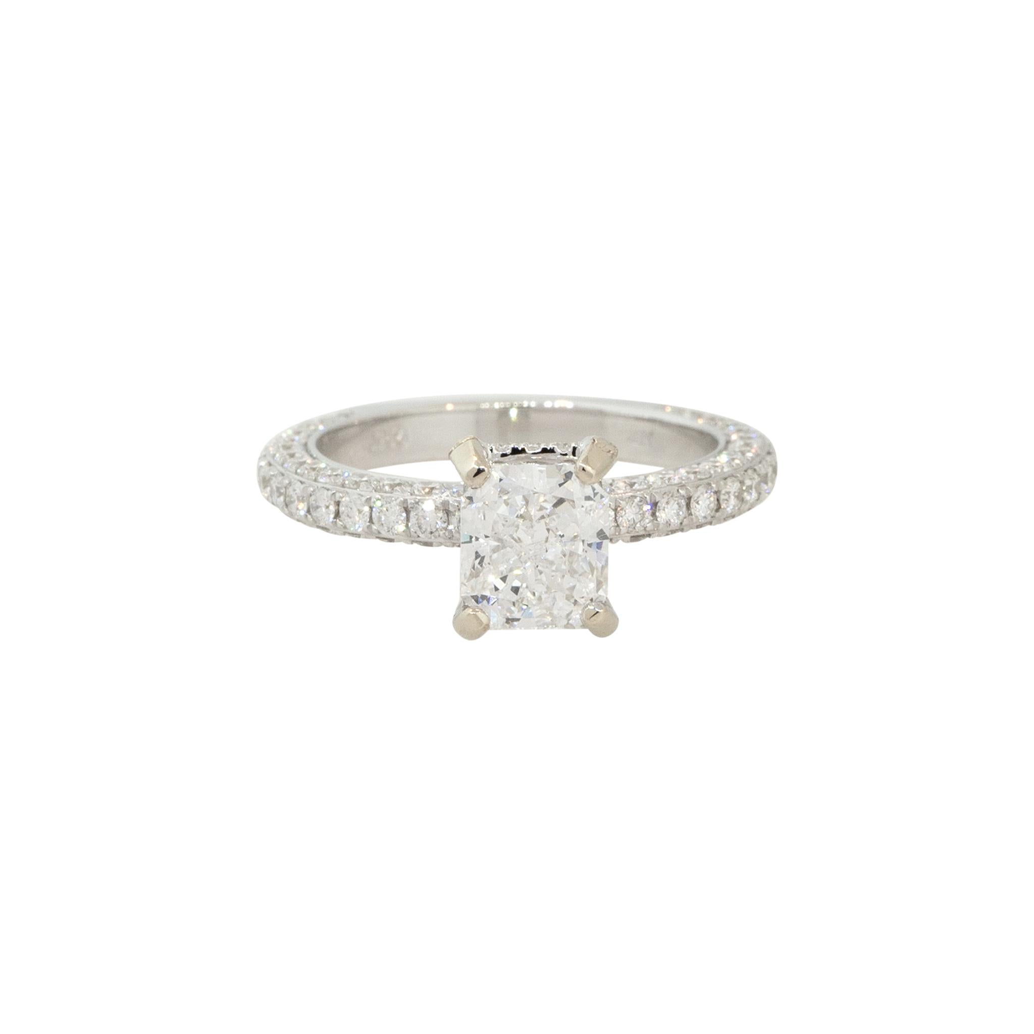 GIA Certified 2.97 Carat Radiant Cut Diamond Engagement Ring 18 Karat in Stock 1