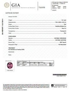 GIA Certified 2.97ct natural no heat vivid pink sapphire ring three stone wrap* (bague à trois pierres certifiées GIA)