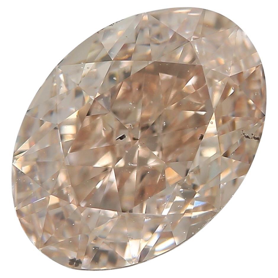GIA-zertifiziert 2,98 Karat Light Pinkish Brown SI2 Clarity Diamant im Angebot