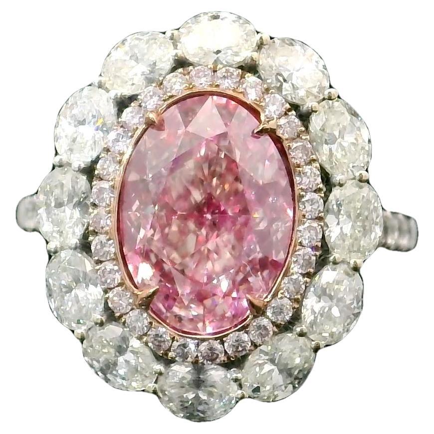 GIA Certified 2.98 Carat Light Pinkish Brown SI2 Clarity Diamond Ring