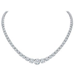 GIA Certified 29.85 Carat Diamond Graduated Riviera Necklace