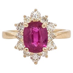 GIA Certified 2ct Burma Ruby Ring w Earth Mined Diamonds in Solid 14K Gold