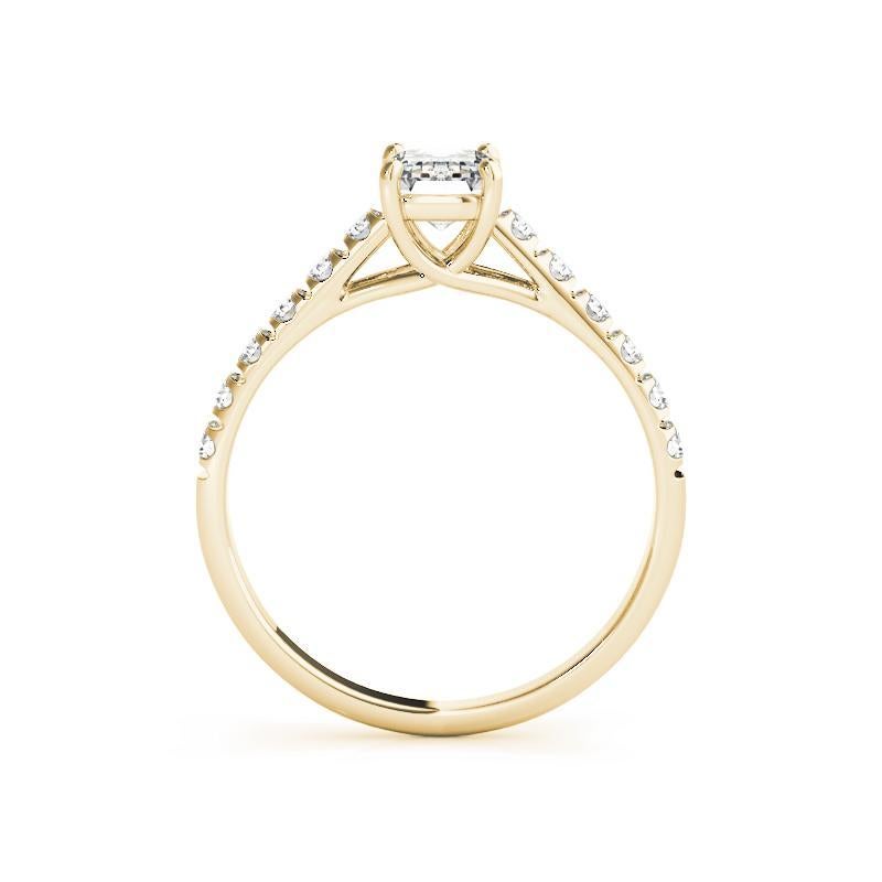 GIA zertifiziert 2ct Smaragd Pave Trellis verflochten Prong Diamantring im Zustand „Neu“ im Angebot in New York, NY