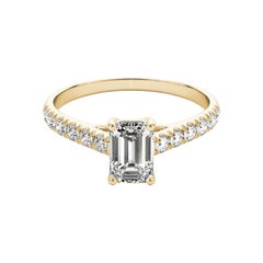 GIA Certified 2ct Emerald Pave Trellis Entwined Prong Diamond Ring