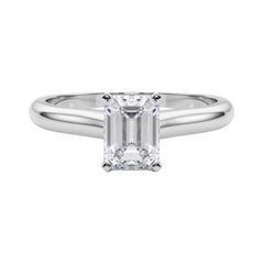 GIA Certified 2ct Emerald Slim Band Classic Solitaire Diamond Ring GIA Certified 2ct Emerald Slim Band Classic Solitaire Diamond Ring