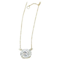 GIA Certified 2ct Natural Oval-Cut Diamond Solitaire Pendant in 18K Yellow Gold