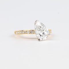 GIA Certified 2ct Pear-Cut Diamond Solitaire Engagement Ring in 18K Yellow Gold