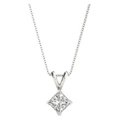 GIA Certified 2ct Princess Diamond Kite Set Pendant Necklace