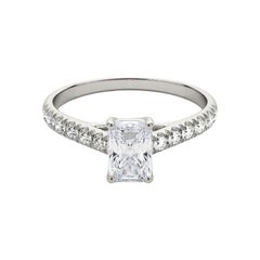 Anillo de platino con diamantes en espiral entrelazados y pavé radiante de 2 ct con certificado GIA