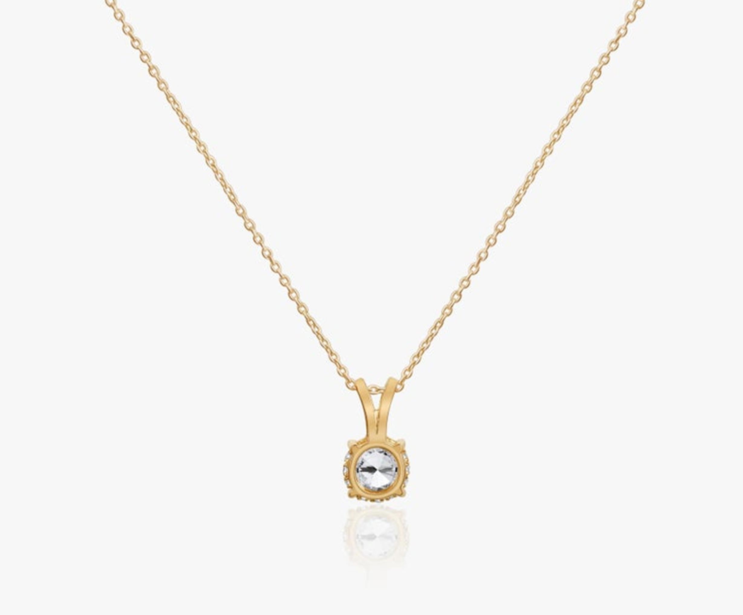 Informe GIA Certificado 2 Quilates G VS Diamante Corte Redondo Halo Oculto Collar Colgante en venta 1