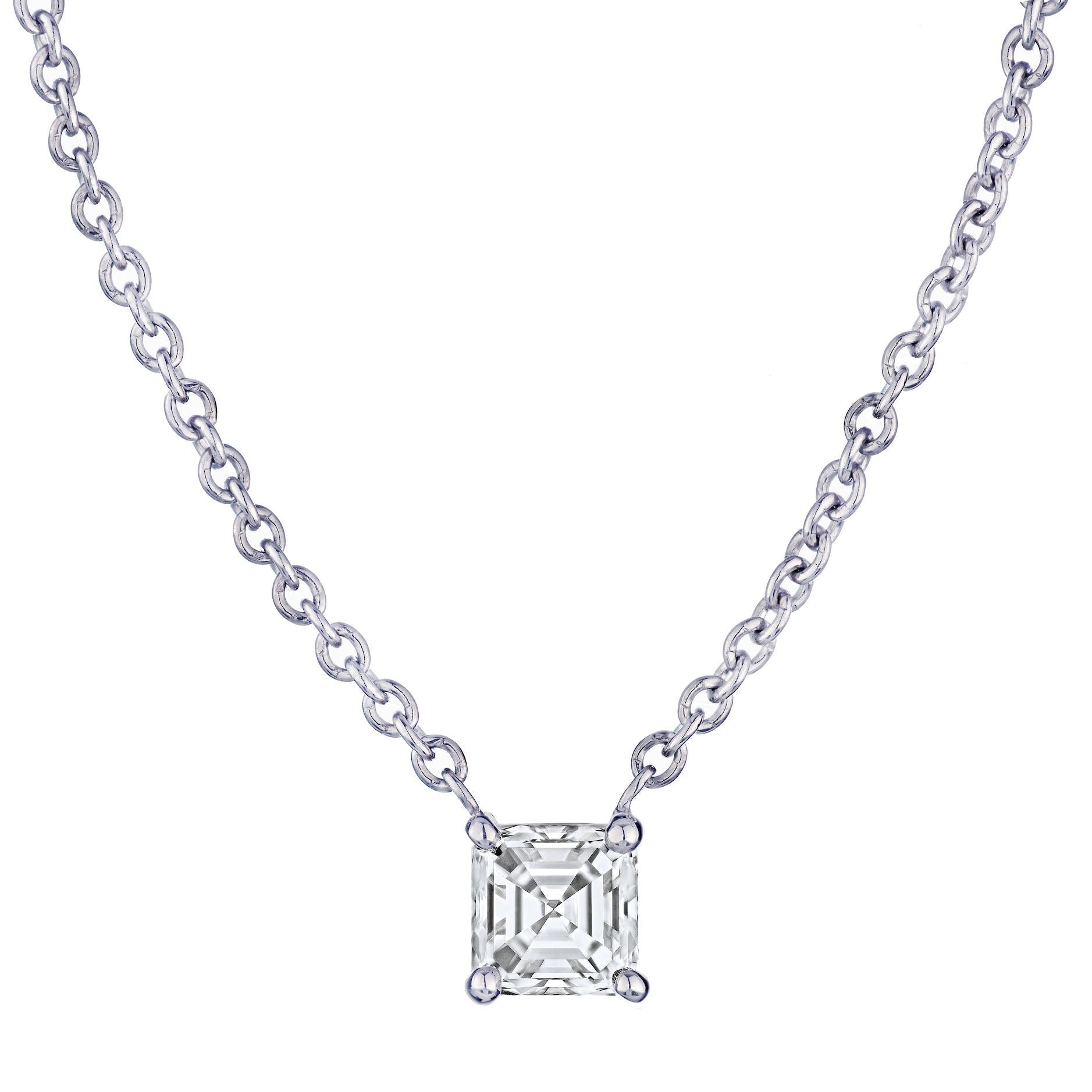 14K White Gold Finish 2Ct Asscher Cut Diamond Halo Pendant Necklace 18''  Chain | eBay