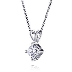 GIA Certified 3/4 Carat Cushion Cut Platinum Pendant