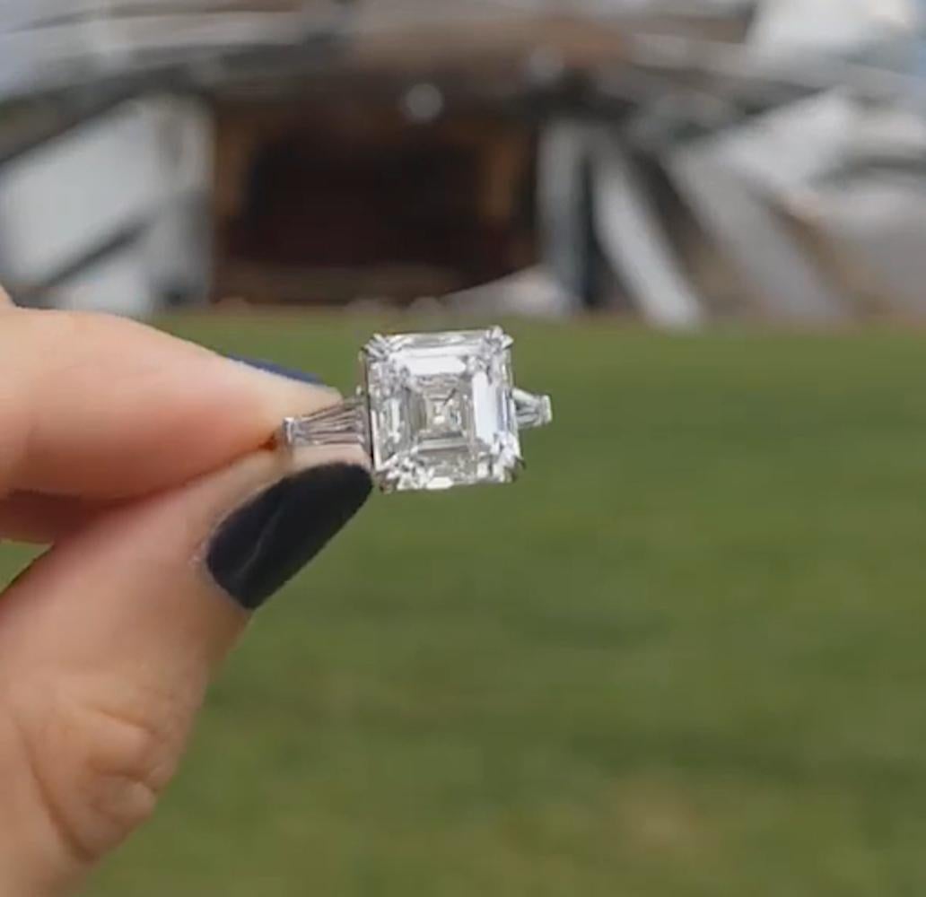 GIA-zertifizierter 3 Karat Diamant im Asscher-Schliff VS Reinheit H Farbe (Moderne) im Angebot