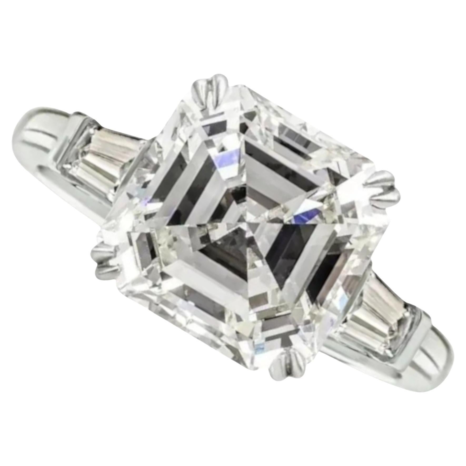 Diamant de 3 carats de taille Asscher certifié GIA, pureté VS, couleur H