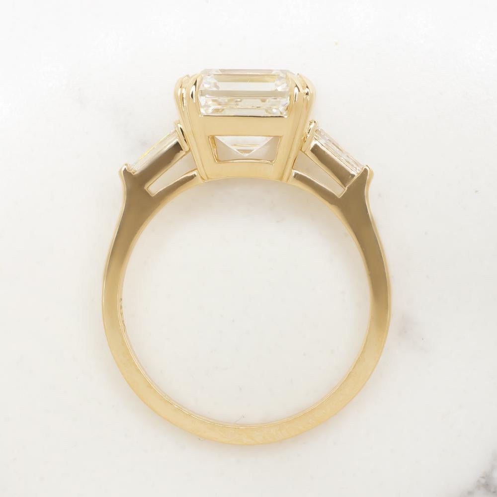 GIA-zertifizierter Solitärring mit 3 Karat Diamant im Asscher-Schliff, innen und außen lupenrein (Moderne)
