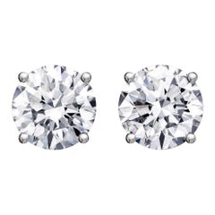 GIA Certified 3 Carat Brilliant Cut Diamond Studs
