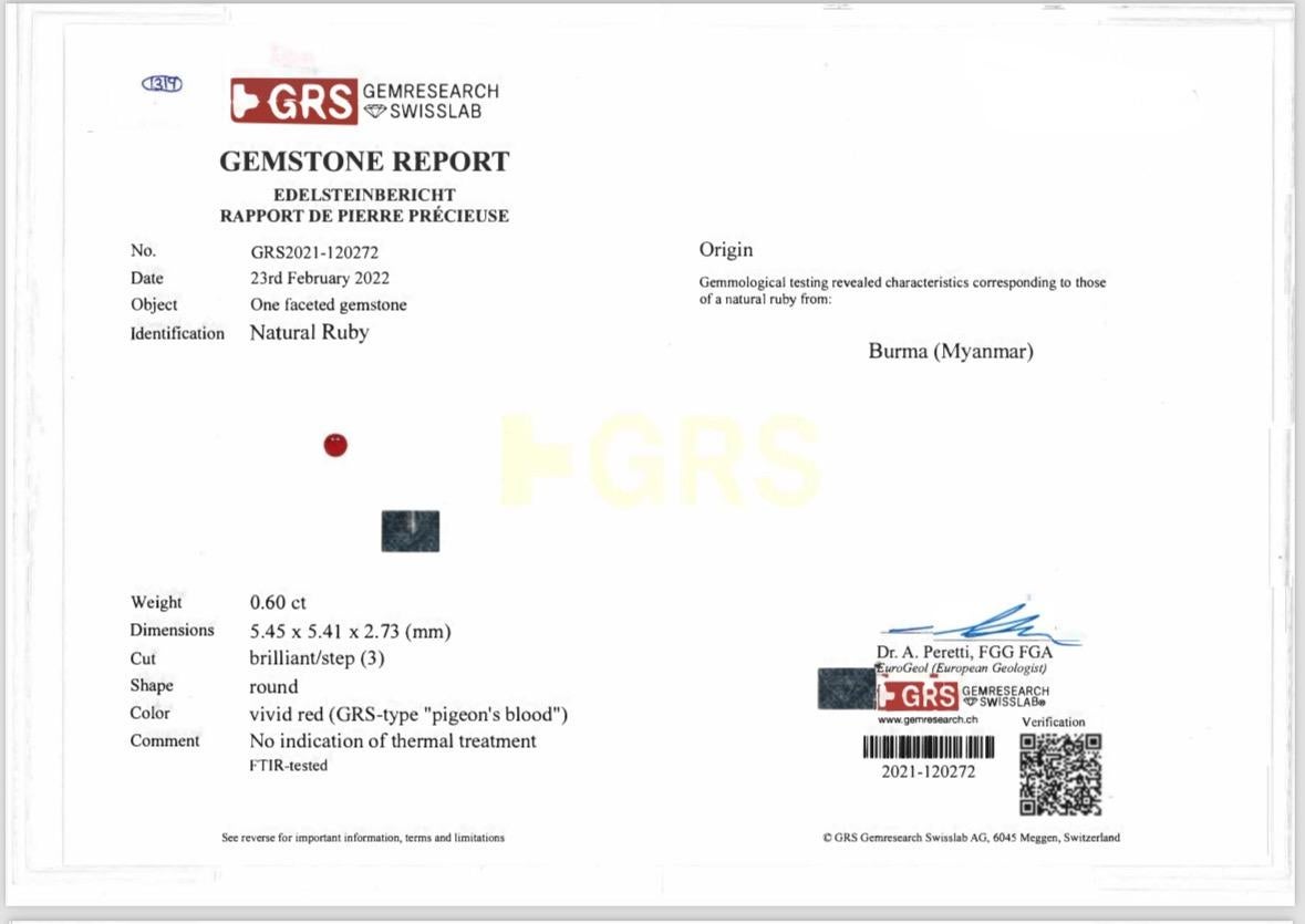 GIA & GRS Certified 3 Carat Burmese No Heat Ruby Earrings. 