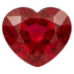 GIA Certified 3 Carat Burmese Ruby Heart Cut Loose Gemstone