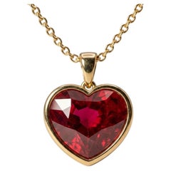 GIA Certified 3 Carat Burmese Ruby Heart Cut Loose Gemstone