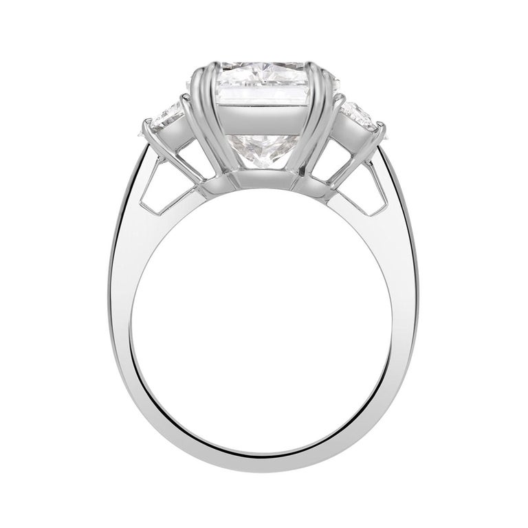 GIA Certified 3 Carat Cushion Cut Diamond Platinum Ring 
