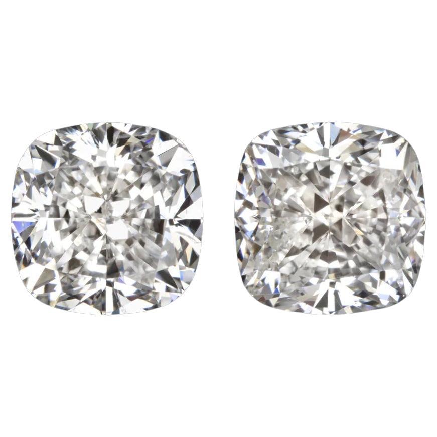 GIA-zertifizierte 3 Karat Fancy-Diamant-Ohrstecker im Kissenschliff  im Angebot