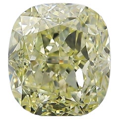 Bague en diamant jaune clair coussin de 3 carats certifié GIA
