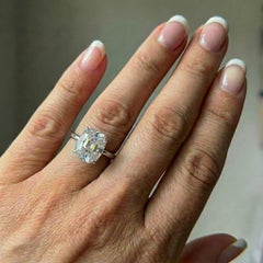 GIA Certified 3 Carat D Color Old Mine Diamond Engagement Ring