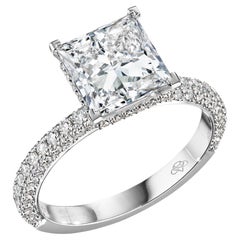 Bague de fiançailles "Catherine" certifiée GIA, 3 carats D VS1, diamant Princesse