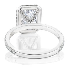 Bague de fiançailles Victoria avec diamant radiant de 3 carats D VS2 certifié GIA