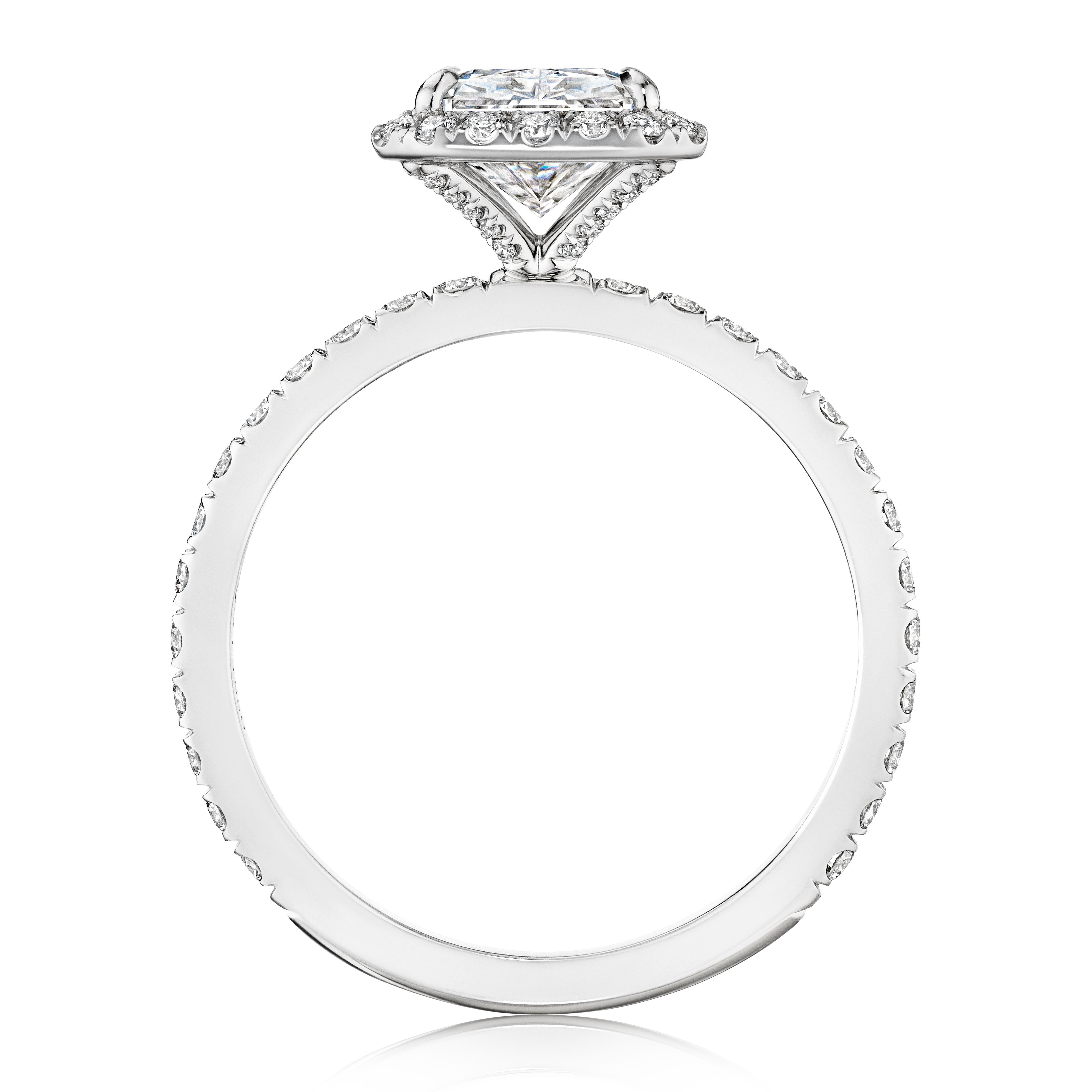 Modern GIA Certified 3 Carat D VS2 Radiant Diamond Engagement Ring 