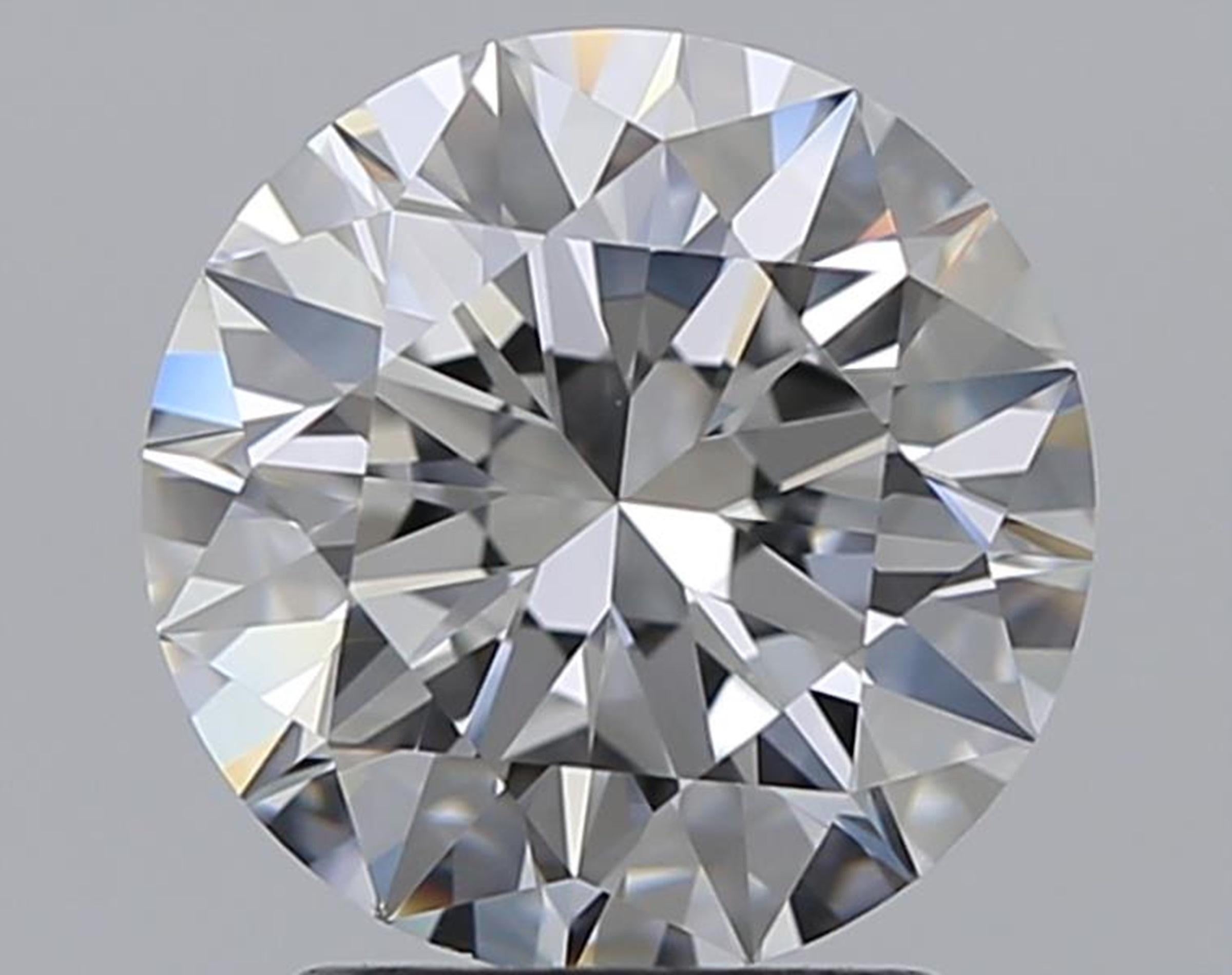 GIA Certified 3.04 Carat Round Cut Diamond VVS1 Clarity Platinum Earrings Studs In New Condition For Sale In Chicago, IL