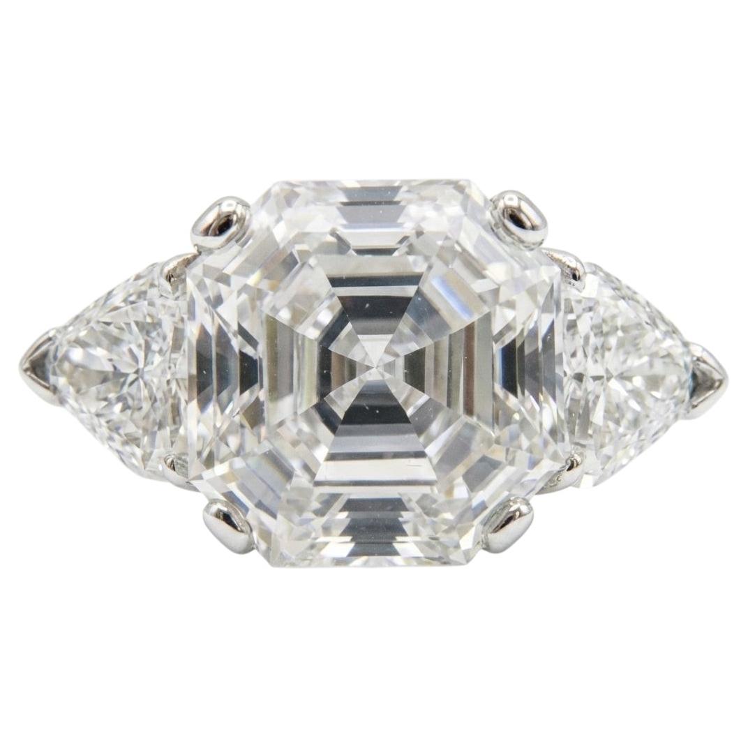 GIA Certified 3 Carat E VS2 Emerald Cut Diamond Platinum Ring