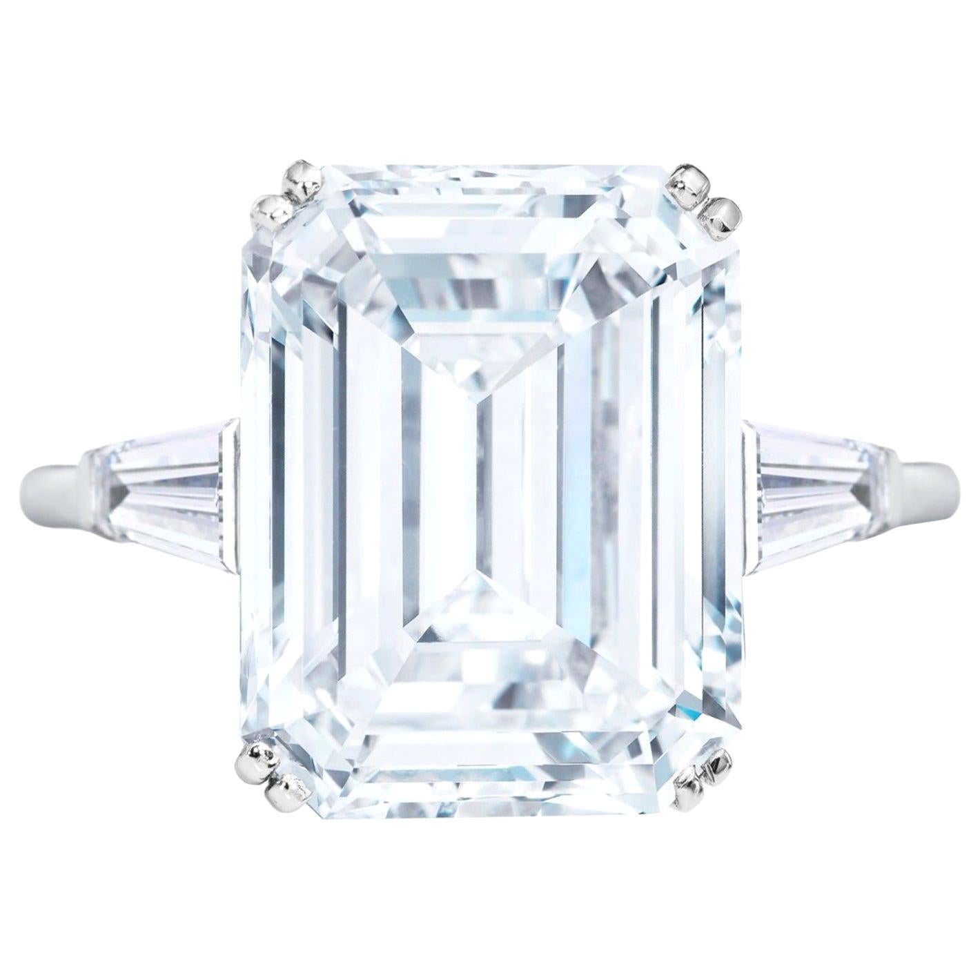 FLAWLESS GIA Certified 3 Carat Emerald Cut Diamond Solitaire Ring