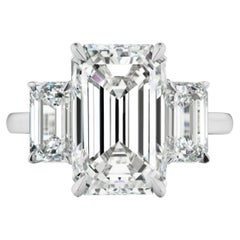 GIA Certified 3 Carat Emerald Cut Diamond Engagement Ring