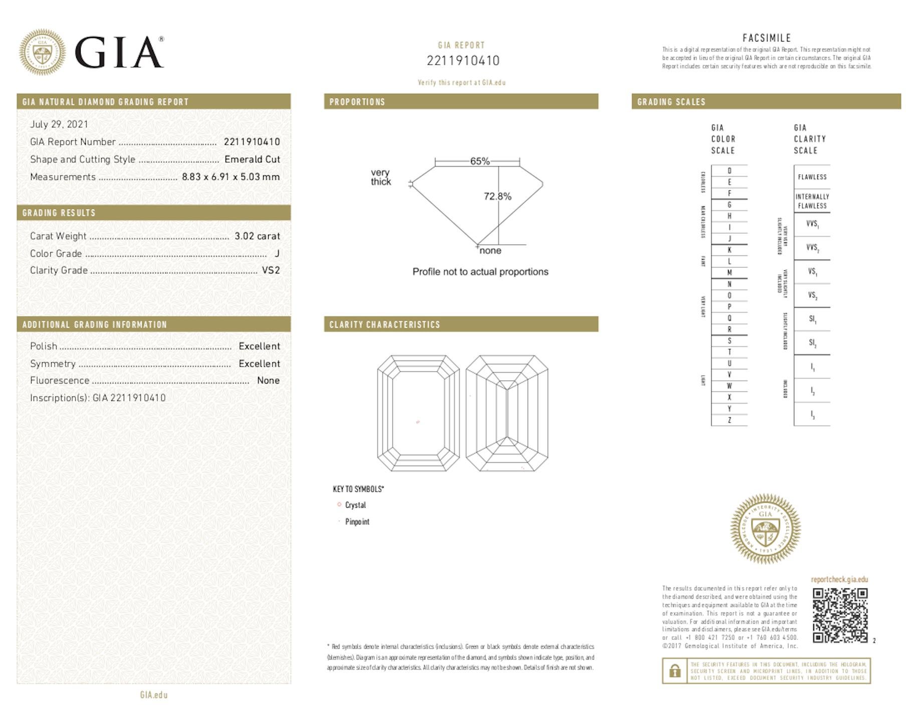 gia certified 3 carat emerald c...