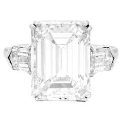 GIA Certified 3 Carat Emerald Cut Diamond Ring D COLOR FLAWLESS