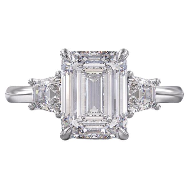 Elevate your elegance with this captivating ring crafted in solid 18kt white gold. The centerpiece is a resplendent 3-carat diamond, graded with a rare F color and internally flawless clarity by GIA. The exceptional GIA certification ensures that